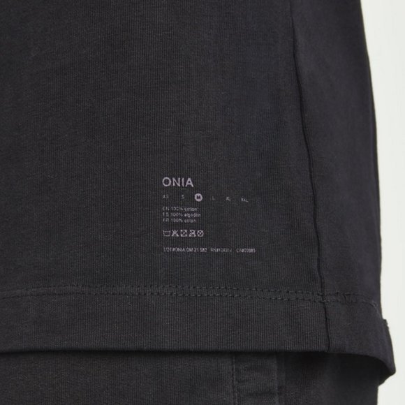 Onia Garment Dyed Jersey T-Shirt Short sleeve Black Size M - Picture 5 of 5